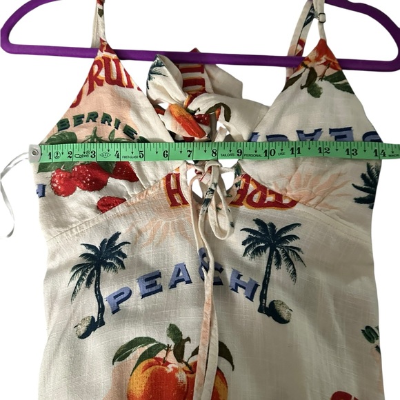 Paper Heart Womens Summer Maxi Dress Size XS FRESH FRUITS Sexy Back - Picture 9 of 12